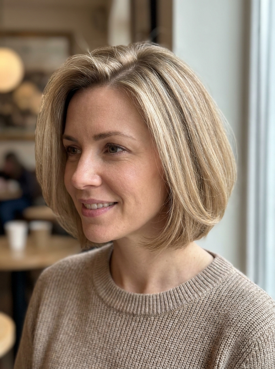 Blonde Bob mit Seitenscheitel als Kurze Blonde Bob Frisuren Inspiration 2026
